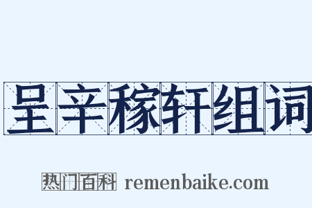 呈辛稼轩组词是什么意思的图片